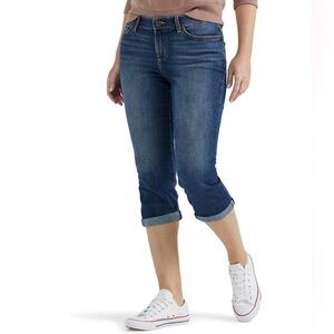 Mid-rise 5-pocket denim cropped jean